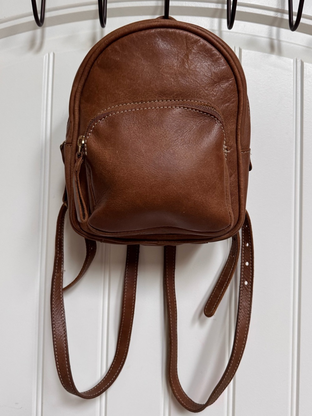 Roots Tribe Leather Mini Backpack. 7” by 9” by 3”